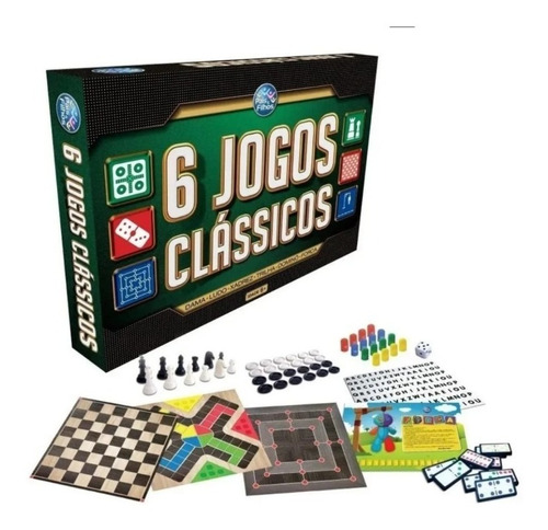 Dama Ludo Xadrez Trilha Domino Forca 6 Jogos Clássicos